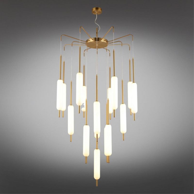 Каскадная люстра 90*180-250 см 136W, 3000K, Aployt Carla APL.010.03.136, золото матовое