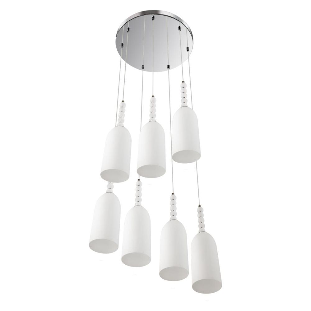 Люстра 44*44*325-325 см, 7*E14*40W, Lumion Tracy LUM8270/7A, хром; белый