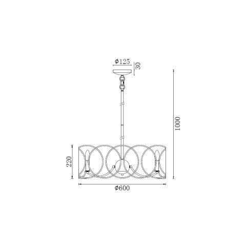 Подвесная люстра  60*100 см, 8*E14 хром Vele Luce Vita VL4234P08
