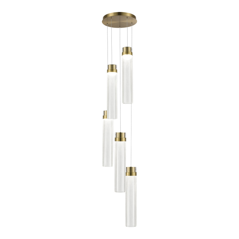 Светильник подвесной CHAMPAGNE 5*LED*12W 4000K ST LUCE SL6236.303.05 латунь