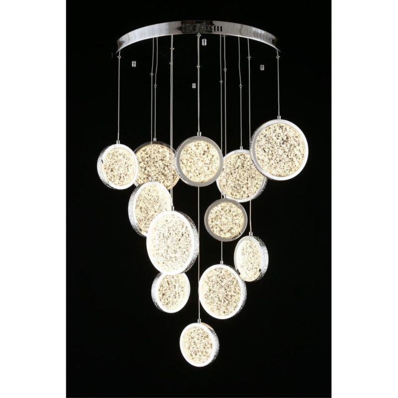 Каскадная люстра 60*60-220 см, 1*LED, 102W, K, Aployt Yulali APL.048.13.102, хром