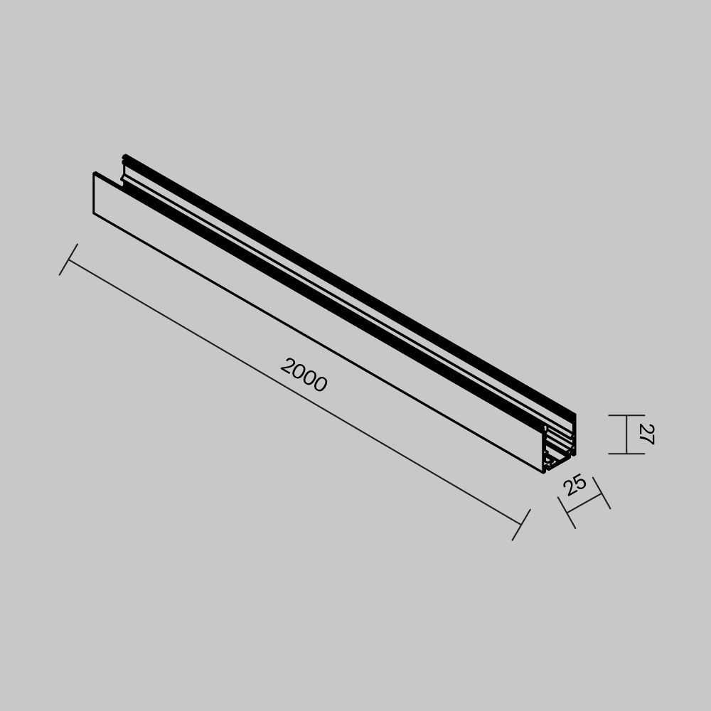 Профиль для уличной трековой системы 200 см, Maytoni Exility IP O-TR002OH-P-B2M, черный