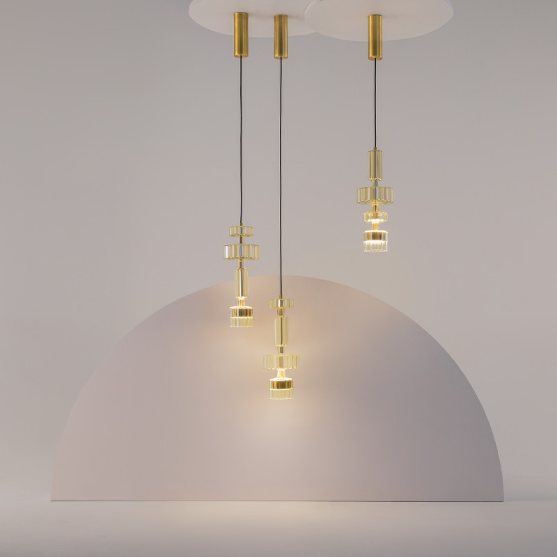 Подвесной светильник 15*15*360 см LED, 12W, 3000К, Maytoni LEVEL MOD253PL-L18BS3K2 латунный