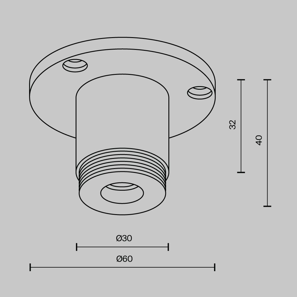 Основание с внешней резьбой без ввода питания Maytoni Shelf CA022BO-B