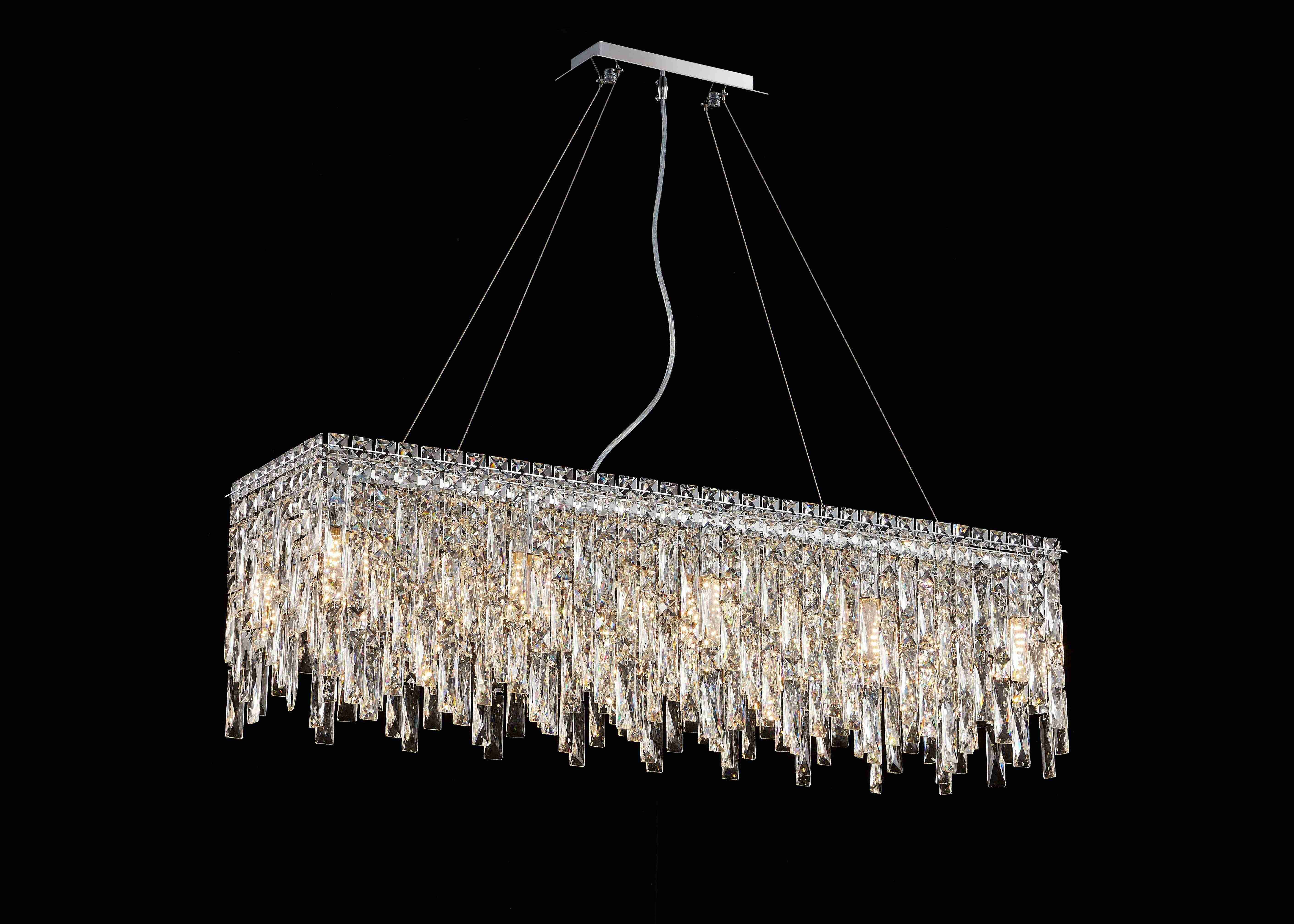 Люстра  1000*280*270, 10*E14, 40W NewRgy Cristallo F52-L1000*W280*H270 CHROME, Хром