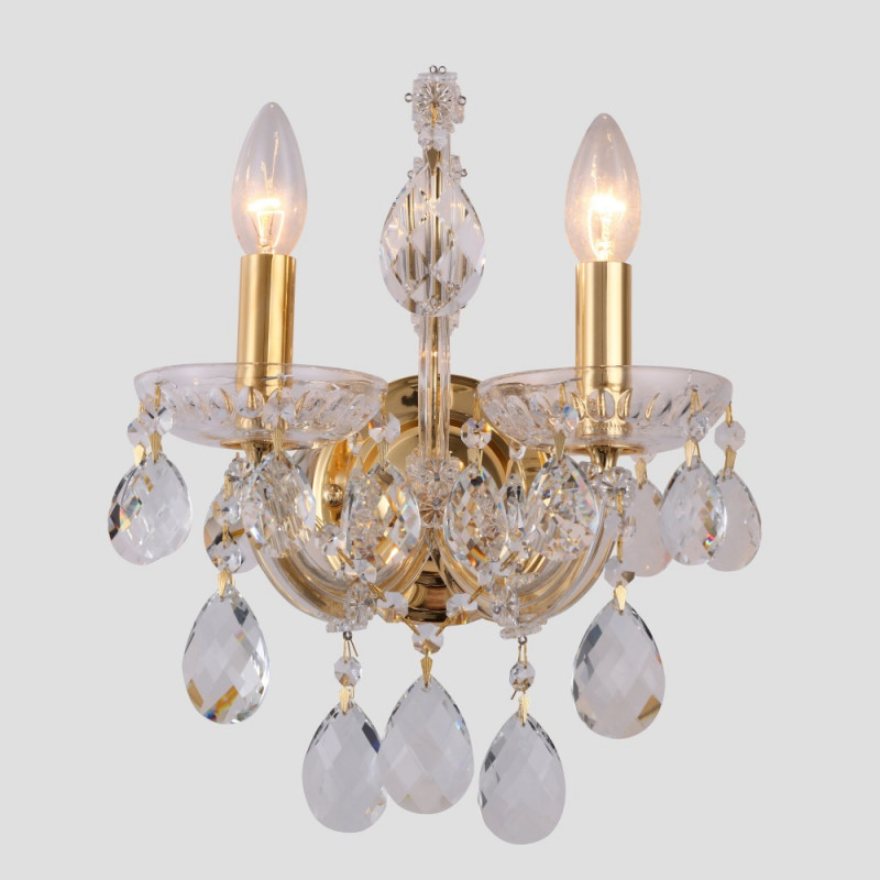 Бра 23*28 см, Crystal Lux ISABEL AP2 GOLD/TRANSPARENT Золотой/Прозрачный