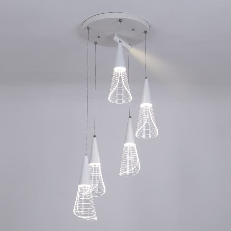 Светильник 45*45*35-85 см, *LED*21W, 3000-6000K, LED4U L7106-6 WТ, Белый