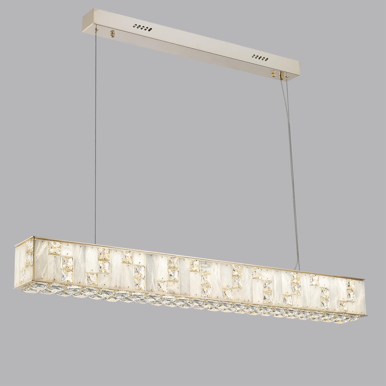 Люстра 12,5*105*100 см, LED 1*50W, 3700 К, Odeon Light Crossa 5072/50L, золото/прозрачный/белый