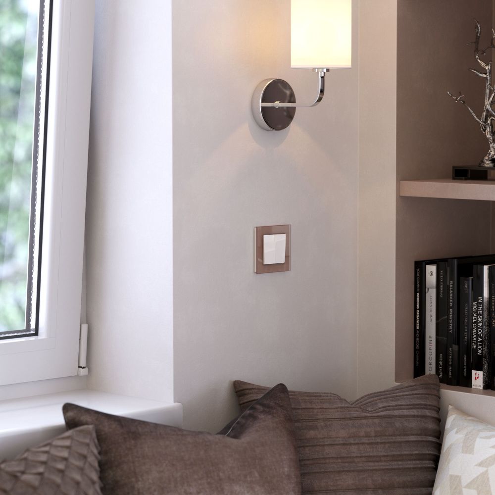 Рамка на 1 пост (латте, стекло) W0011142 Werkel 4690389183393