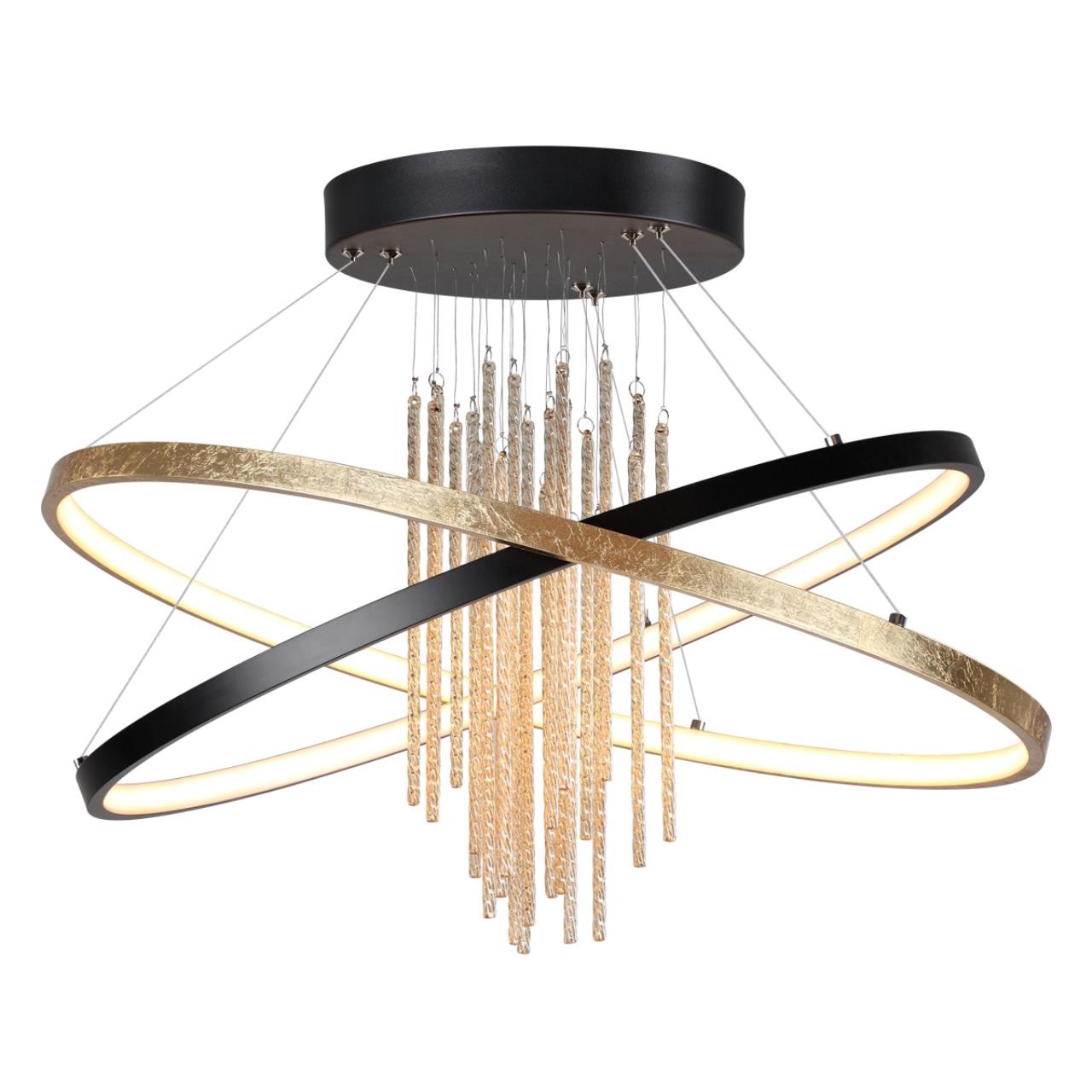 Светильник 60 см, 70W, 4000K Odeon Light L-vision Monica 3901/70CL, черный, золото