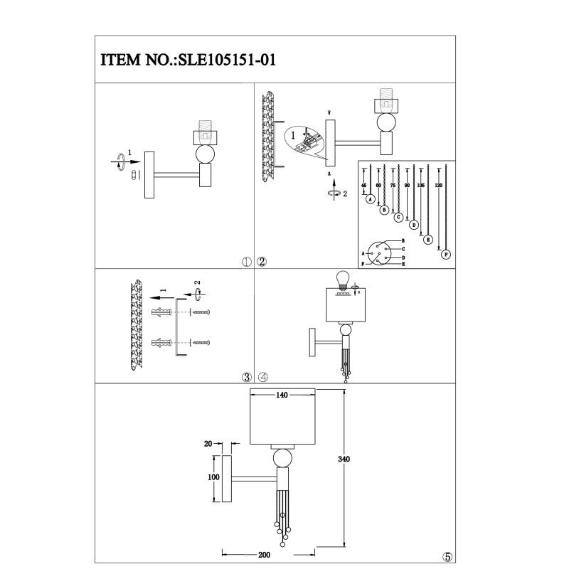 Светильник настенный 14 см,  EVOLUCE PRIMMA SLE105151-01 Золотистый