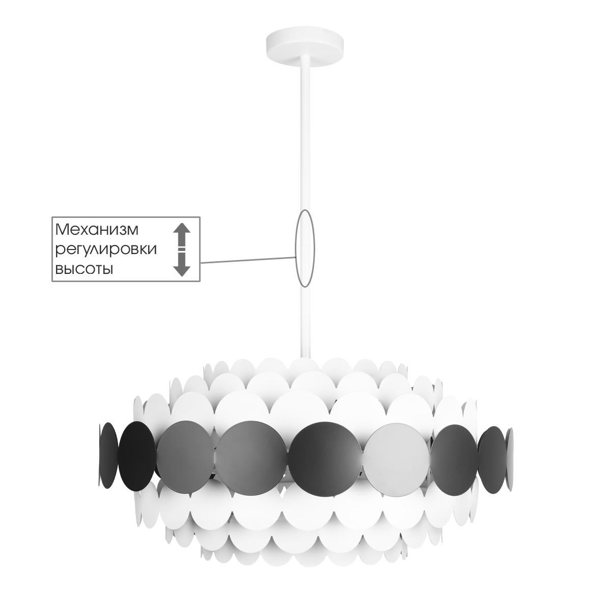 Подвесной светильник 62*28 см, 9*E14*40W LOFT IT Juicy 10310/S Black черный, белый