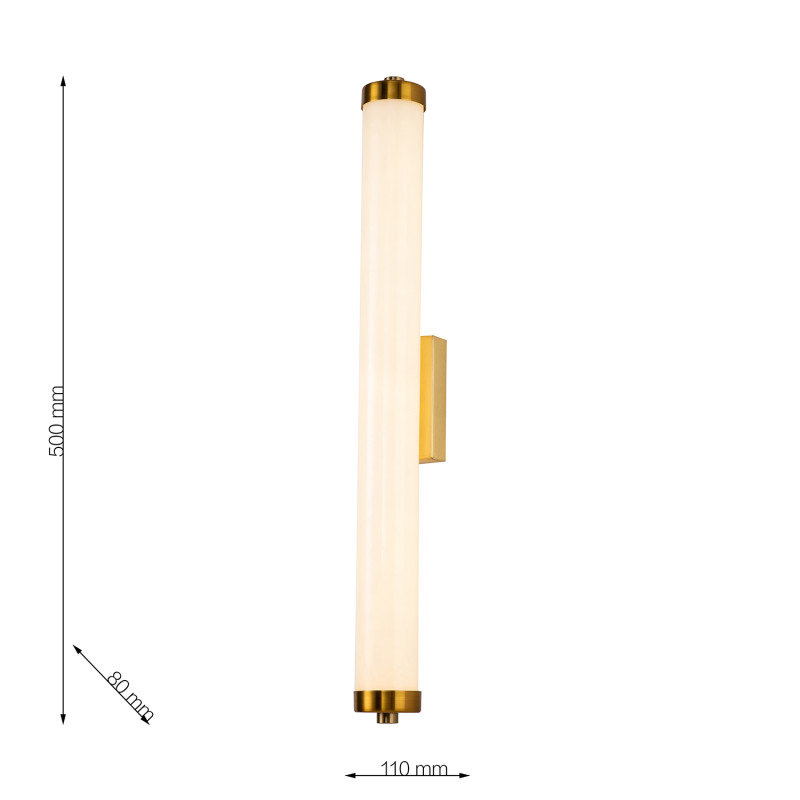 Бра Favourite Tectoria 3000-1W, D80*W110*H500, латуни, плафон из искусственного белого мрамора