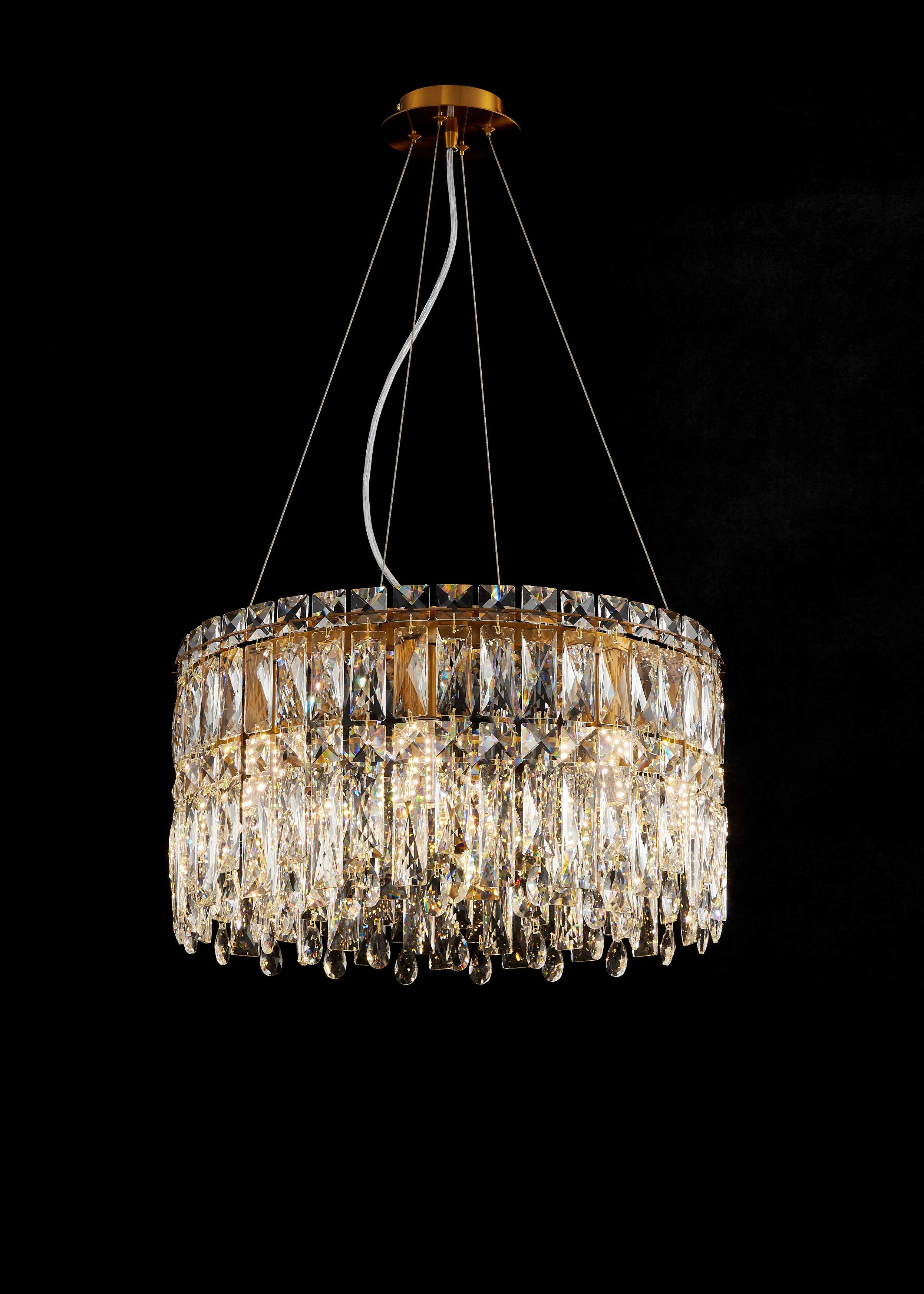 Люстра 500*260, 8*E14, 40W NewRgy Cristallo F50-ф500*H260 GOLD BRONZE, GOLD BRONZE