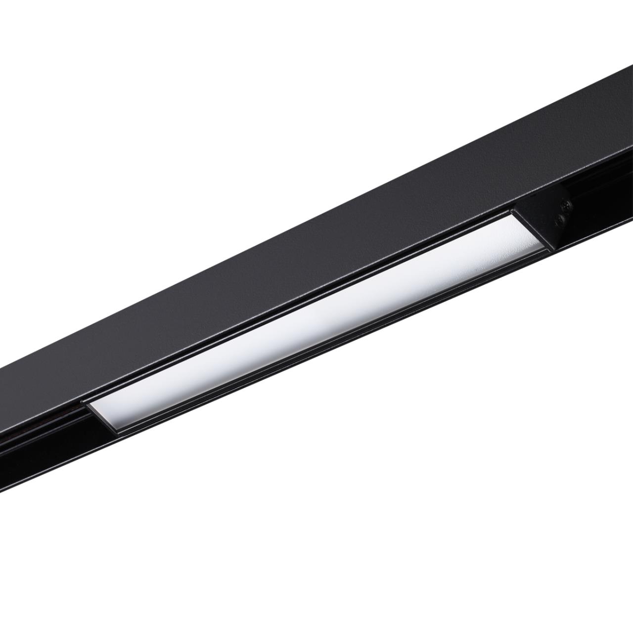 Трековый светильник 25 см для низковольного шинопровода Novotech Flum 358410, 12W LED, 4000K, черный