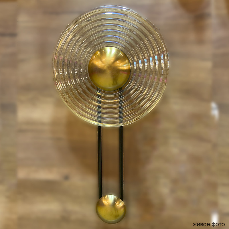 Бра 54 см, 8W, 3000K, Crystal Lux CANCION AP8W LED, черный-латунь