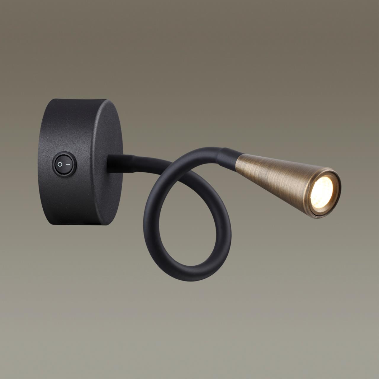 Бра Odeon Light Odds 4289/3WL, 3W LED, 3000K, черный-античная бронза