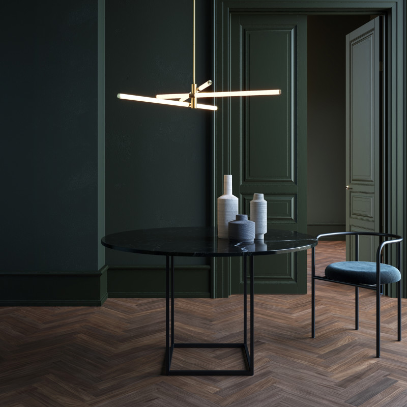 Люстра на штанге Maytoni LED Axis MOD106CL-L40G3K, 40W LED, 3000K, золото