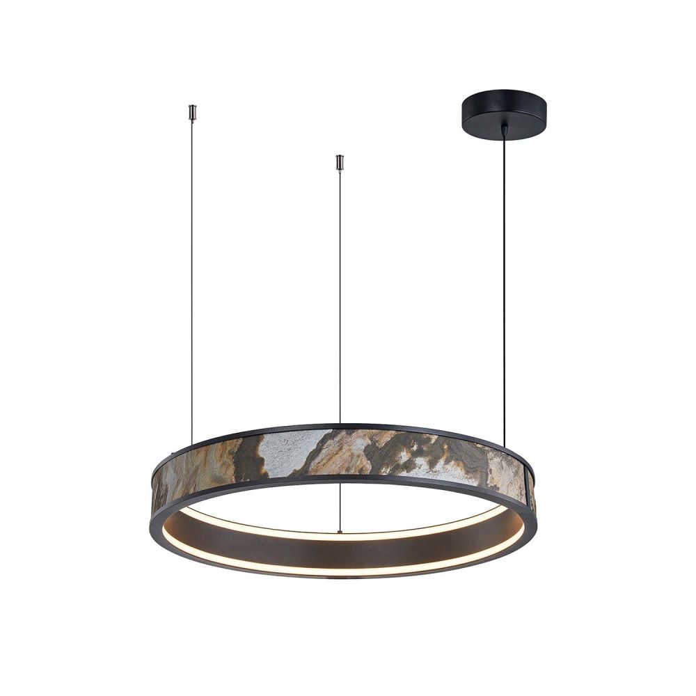 Подвесная люстра 59*20-150 см, 1*LED, 40W, 4000K, Favourite Lago 4598-1P, черный матовый