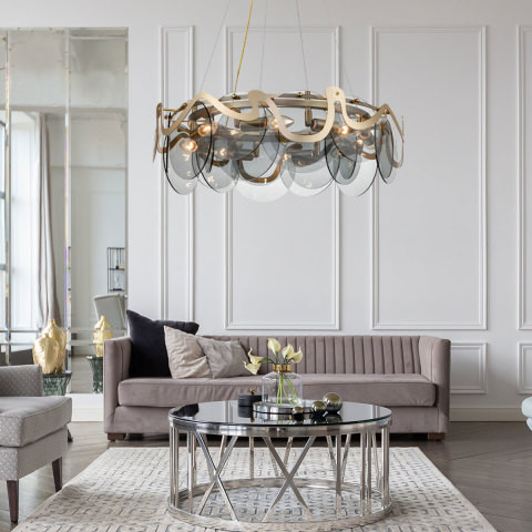 Подвесной светильник  60*120 см, 8*E14 шампань Vele Luce Melodia VL3294P08