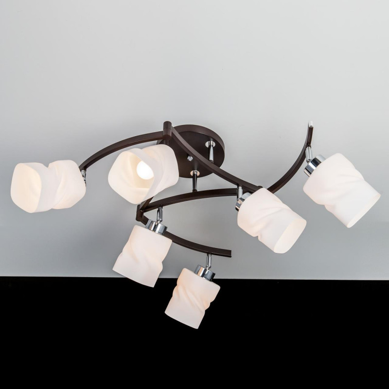 Люстра потолочная Citilux Берта CL126162 Хром + Венге