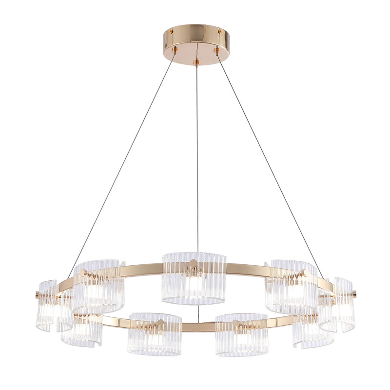 Подвесная люстра 62*150 см, 9*LED, 49.5W, 4000К, Favourite Ori 4248-9P латунный