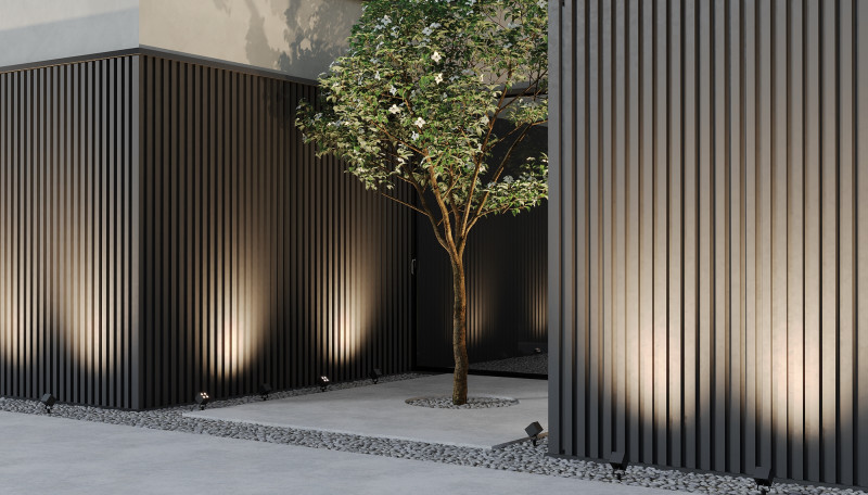 Ландшафтный светильник 9,5*8 см, LED 8W, 3000К, Черный Maytoni Ares O309FL-L8B3K