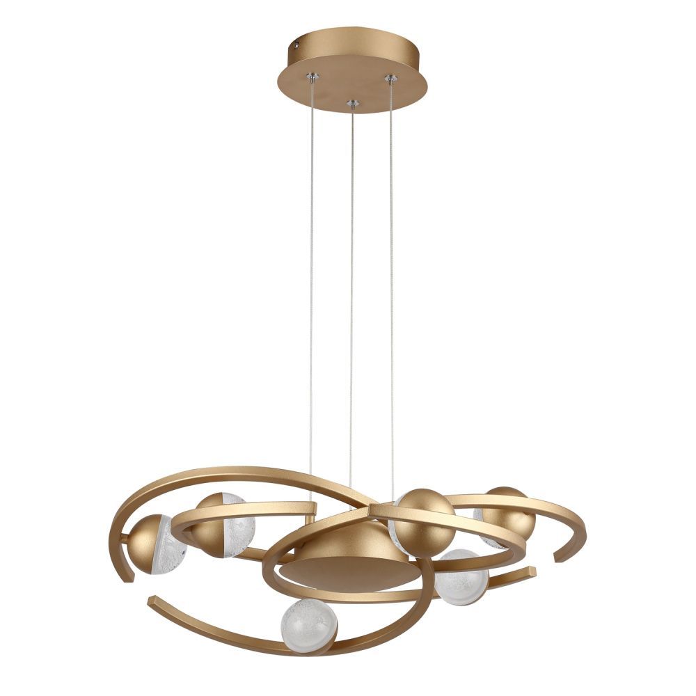 Люстра 55,3*55,3*159,5 см, 6*LED*25W, 3000K Gerhort G61244/6GD GD+WT, Матовое золото