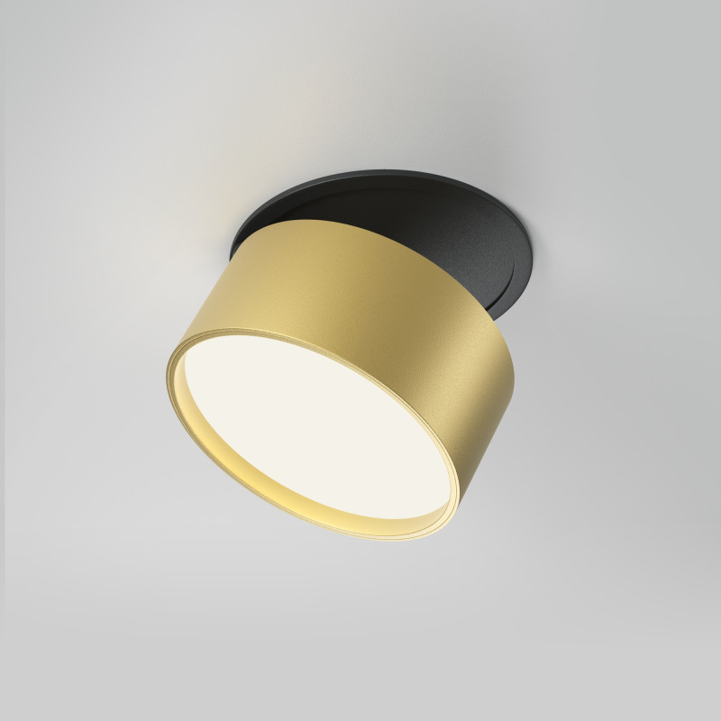Встраиваемый светильник 8,5*8,5*6,6 см LED, 12W, 4000К, Maytoni Technical ONDA DL024-12W-DTW-BMG золото матовое