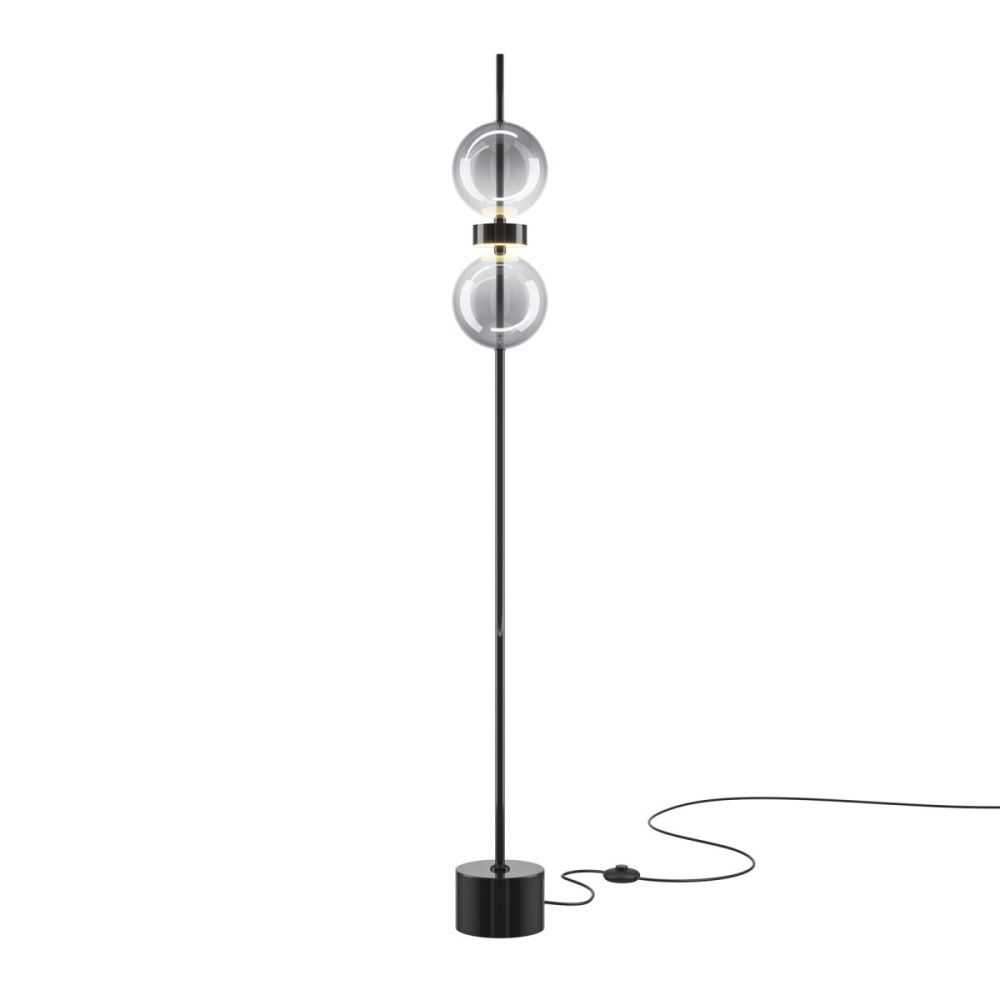 Торшер 146 см, 15W, 3000K, Maytoni Double Moon MOD478FL-L15B3K, черный