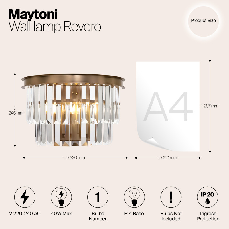 Бра Maytoni Revero MOD085WL-01BS, латунь