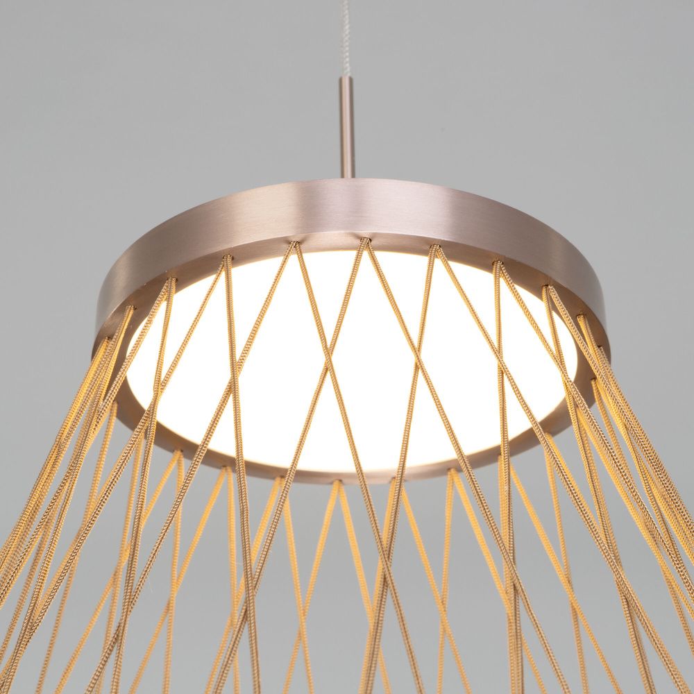 Подвесной светильник 40*40*50-165 см, LED*18W, 3000K, Eurosvet Cesta 40016/1 LED, коричневый, a069283