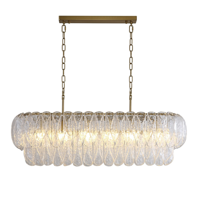 Каскадная люстра 100*26*86 см, 6*E14*40W, Indigo Dalia V000376, бронзовый, 12034/6PL Brass