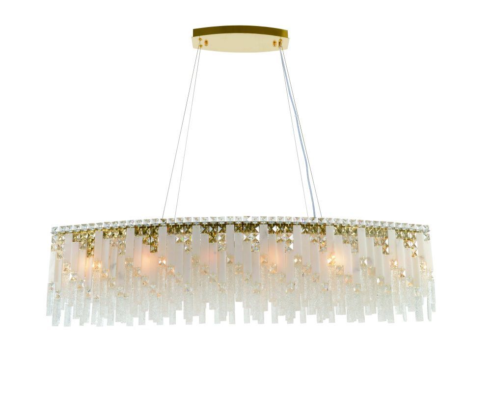Люстра L1200 x W335 x H300(1600) мм, E14 14*40W (560W) NewRgy PLATING BRASS+CLEAR (Латунь + Прозрачный Хрусталь) 6079P/14A PLATING BRASS H+CLEAR