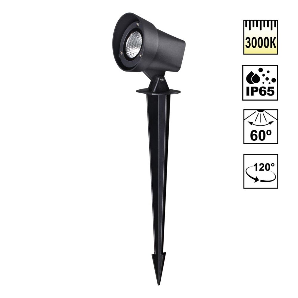 Светильник ландшафтный 9,8*11,7*46,2 см, 1*LED*13W, 3000K, Novotech Landscape 359529, черный