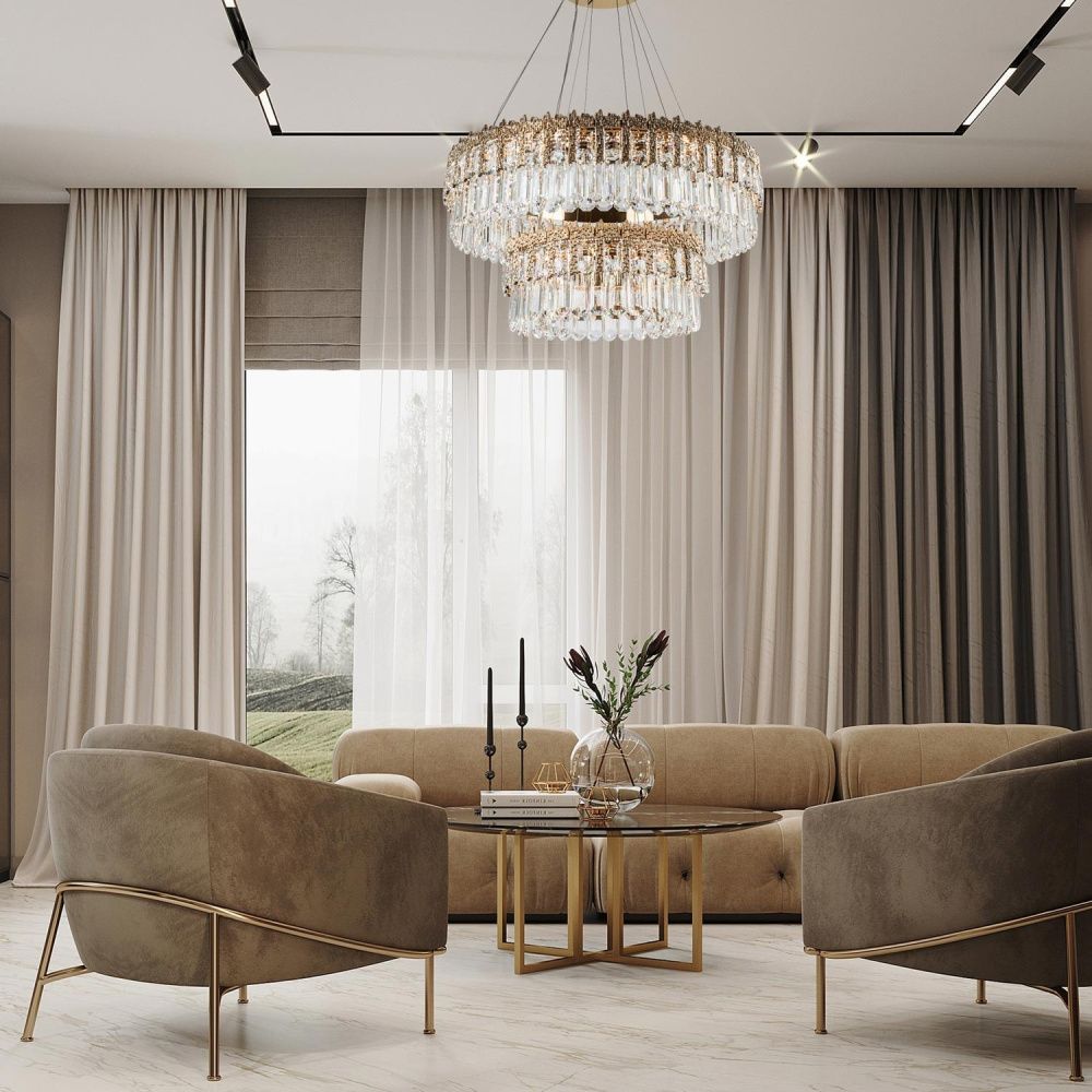 Подвесная люстра 80*50/120 см, LED 210W MODELUX ML.830.800.500 GD золото