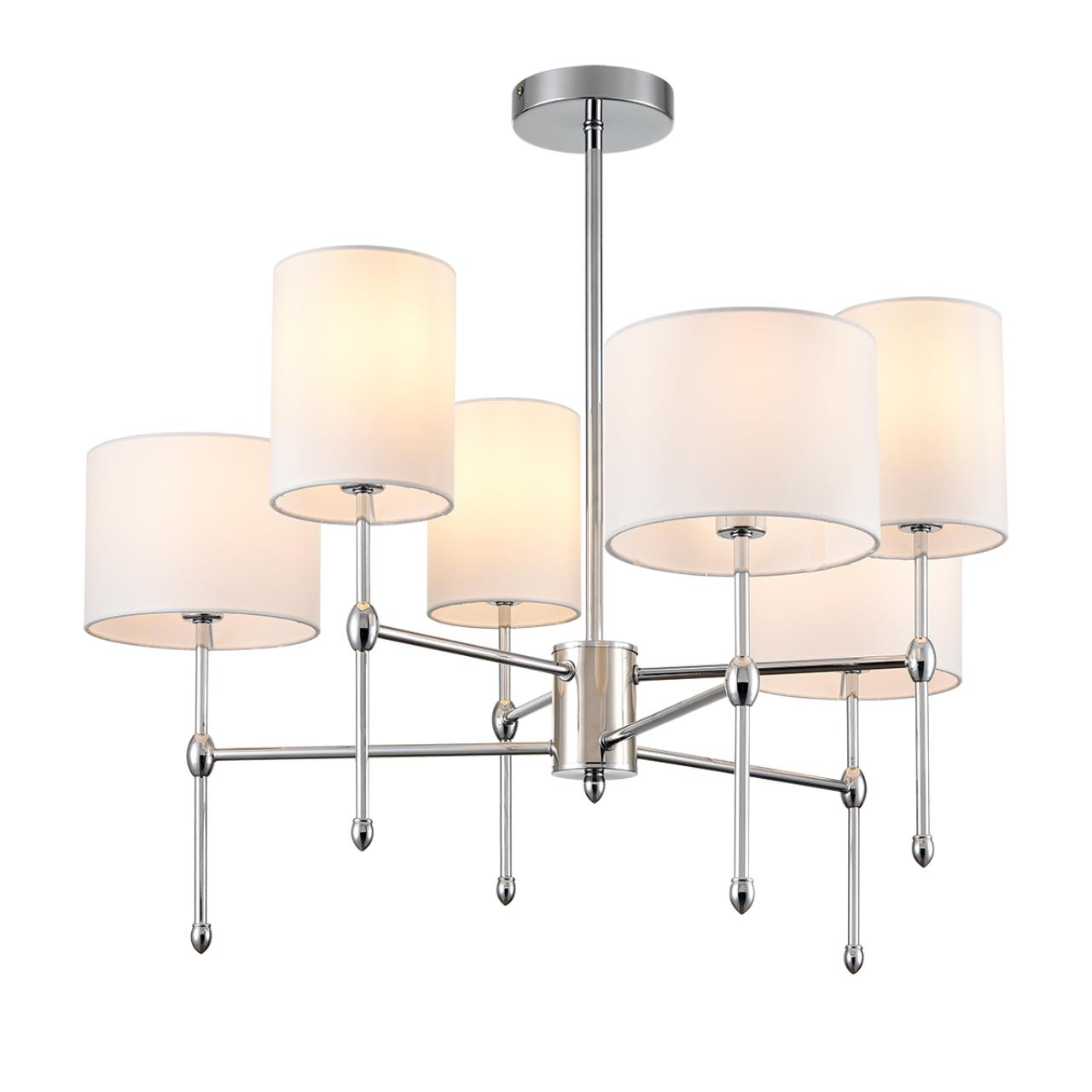 Люстра потолочная 74*64 см, 6*E14 Lumion LATTI 6589/6C хром, белый