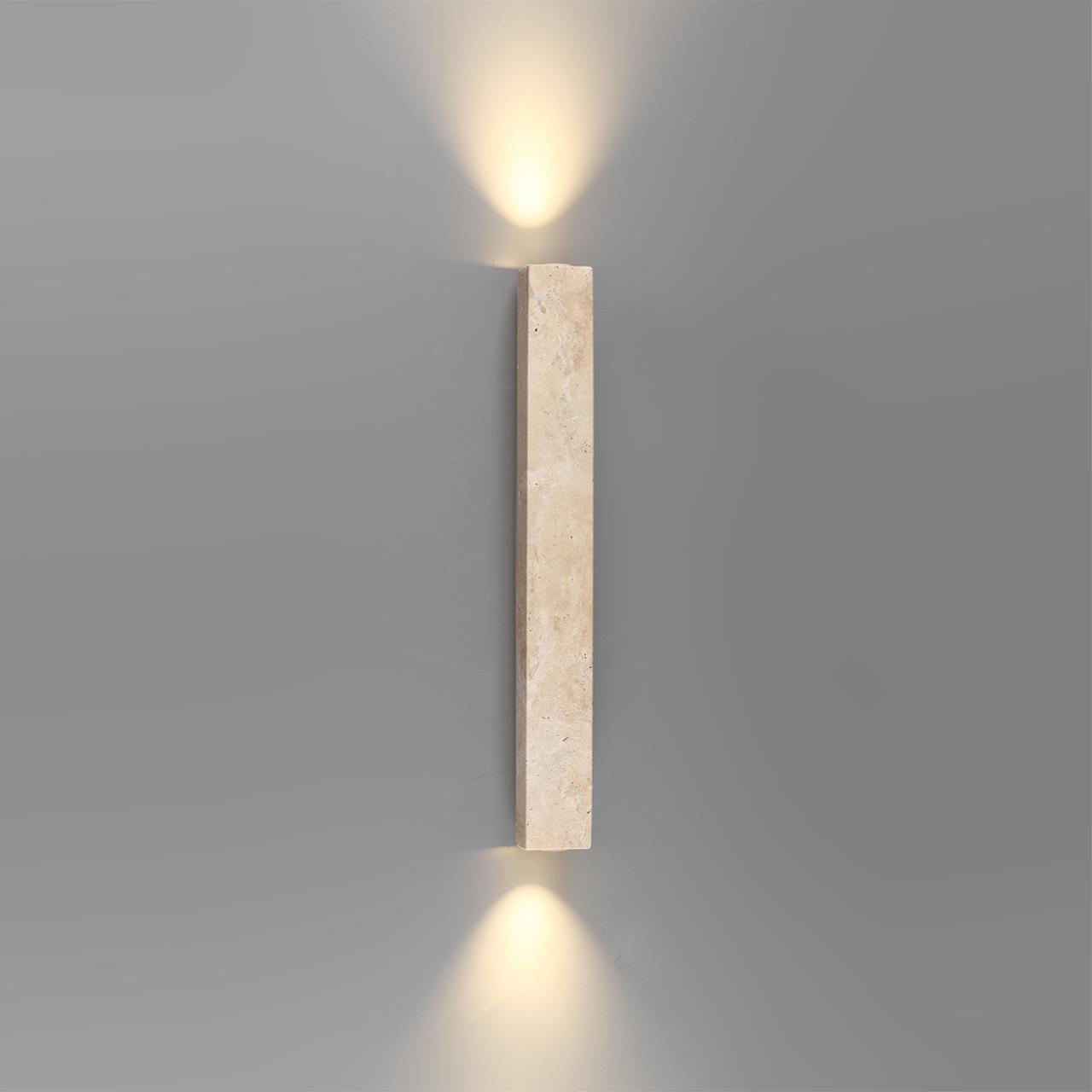 Настенный светильник 7*60*6,5 см, 2*LED*10W 3000K Odeon Light TRAVERTINO 6625/10WL бежевый
