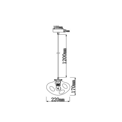 Подвесной светильник  22*140 см, 1*E27 черный, бронза Vele Luce Alieno VL5352P11