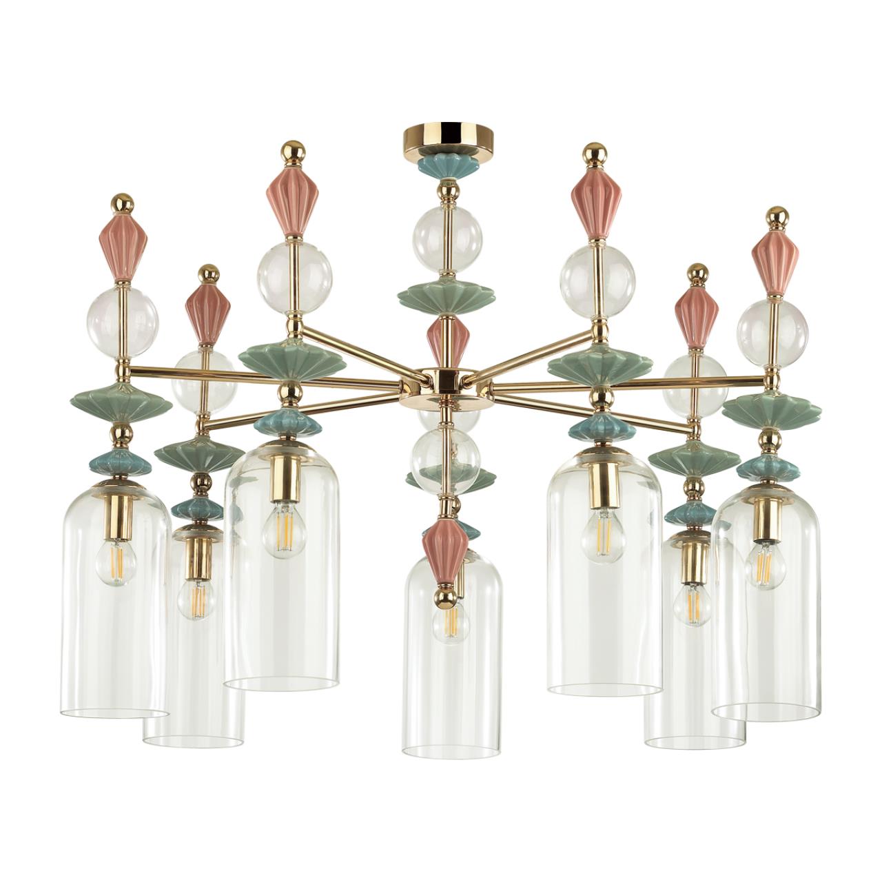 Подвесная люстра диаметр 97 см Odeon Light Bizet 4855/7C Золото