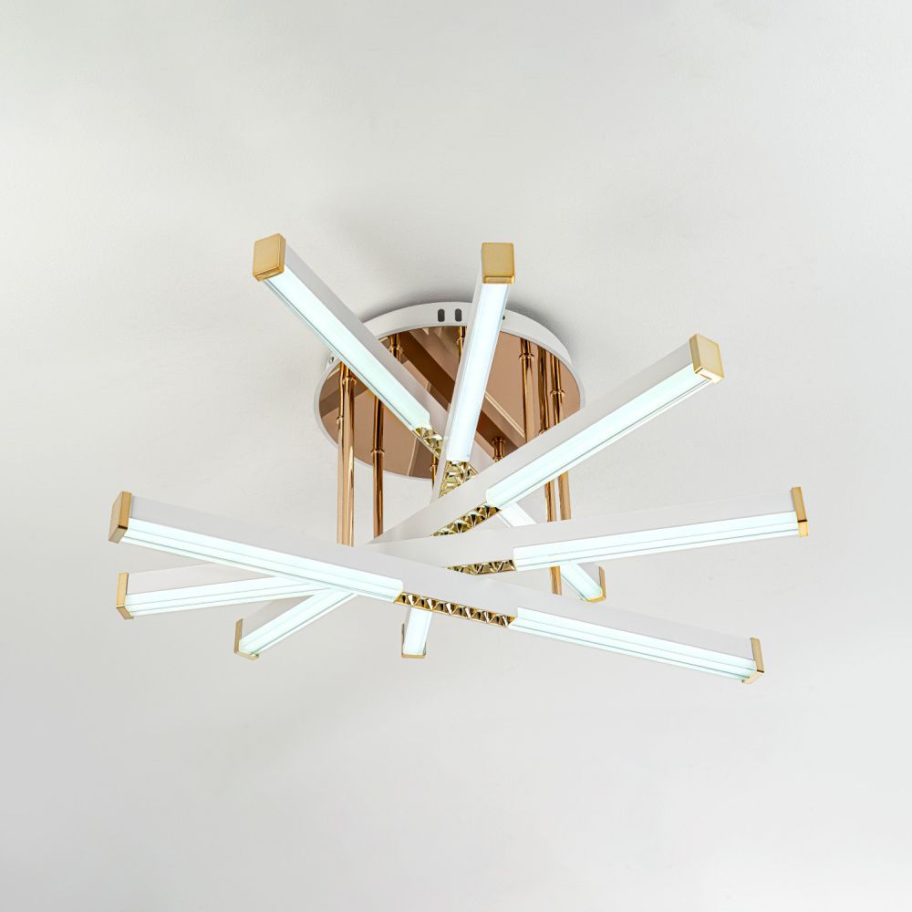 Светильник 60*60*30 см, LED*68W, 3000-6000K, Modelux  MDL.9371.600CL WH, Белый, Золото