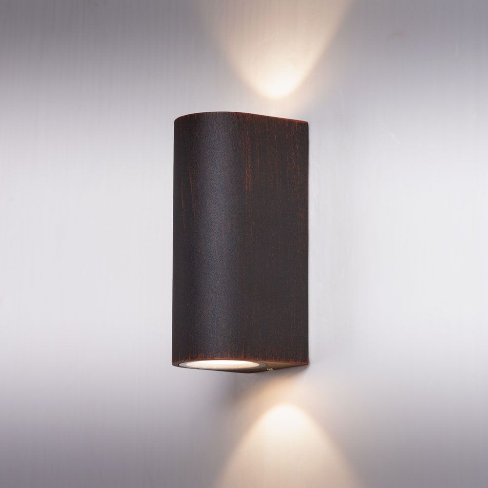 Уличный настенный светильник Arte Lamp Doppio A3502AL-2RI коричневый