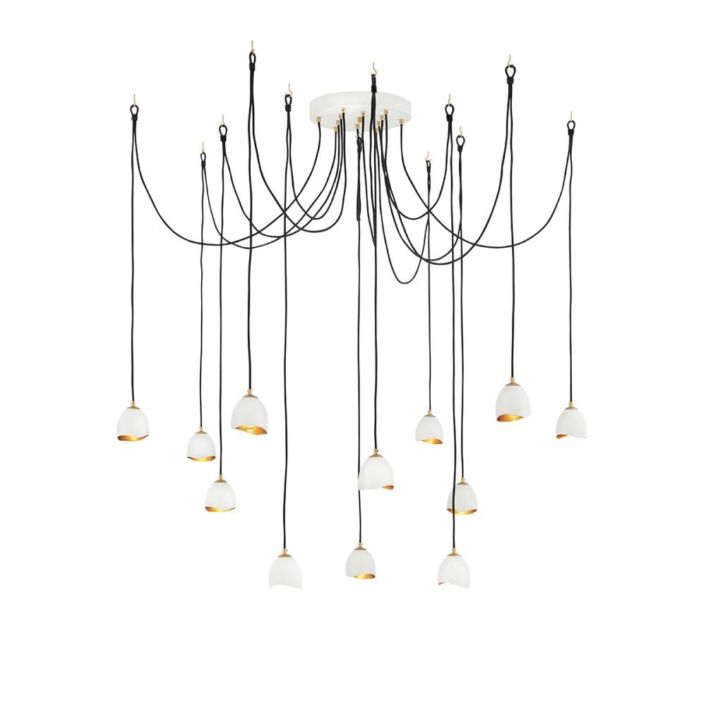 Подвесной светильник 84*84*204-370 см, E14*40W, Natural Concepts Hinkley Nula FE-JOAN-TL-MB, белый, золото