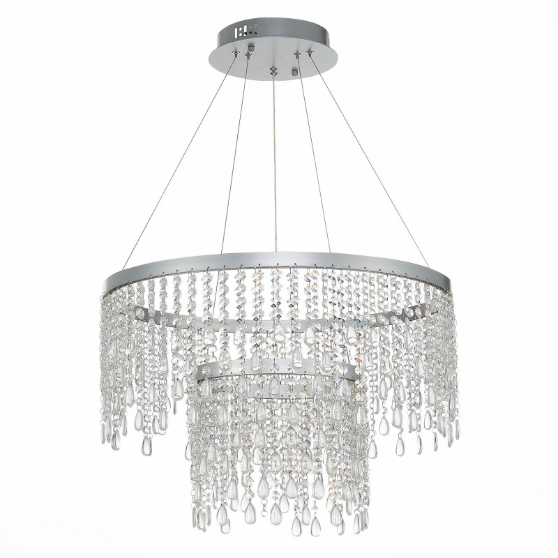 Люстра подвесная 60 см, 55W 3000K/4000K/6000K ST LUCE VEGA SL6201.103.55 Серебристый