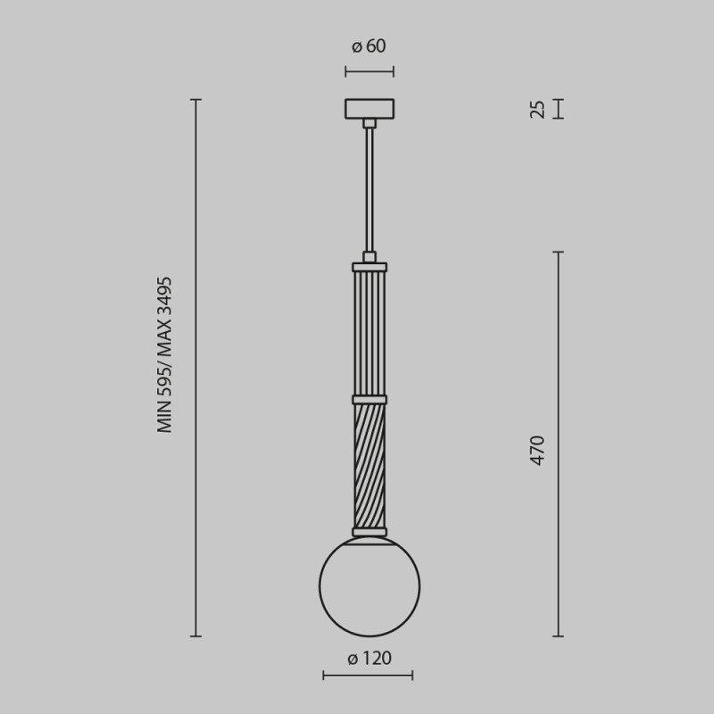 Накладной светильник 12*12*349,5 см, 1*G9, 28W, Maytoni TEATRO MOD287PL-01BS латунный