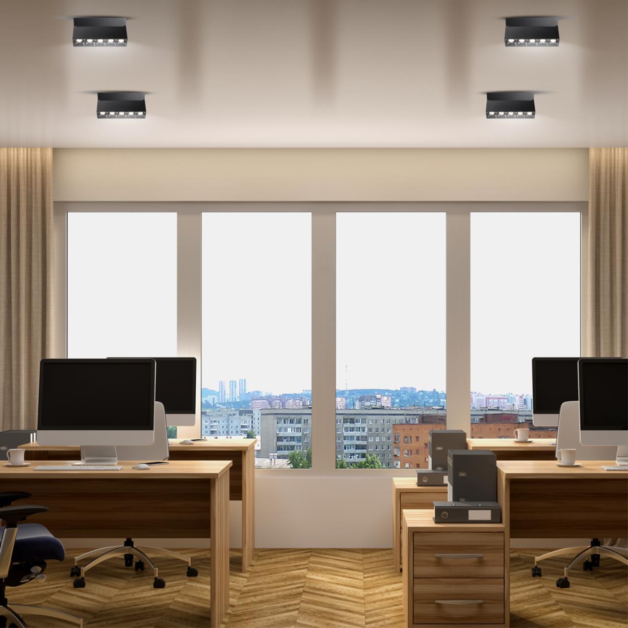 Светильник 24*6 см, LED 25W, 4000K Novotech Eos 358322, черный