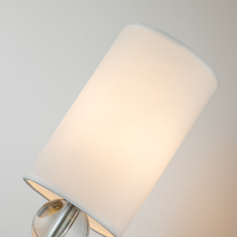 Бра Favourite Opera 2994-1W, D230*W120*H360, латуни, декоративные металлические ленты темно-коричневого цвета, декоративные стеклянные шары на рожках, плафоны из ткани белого цвета