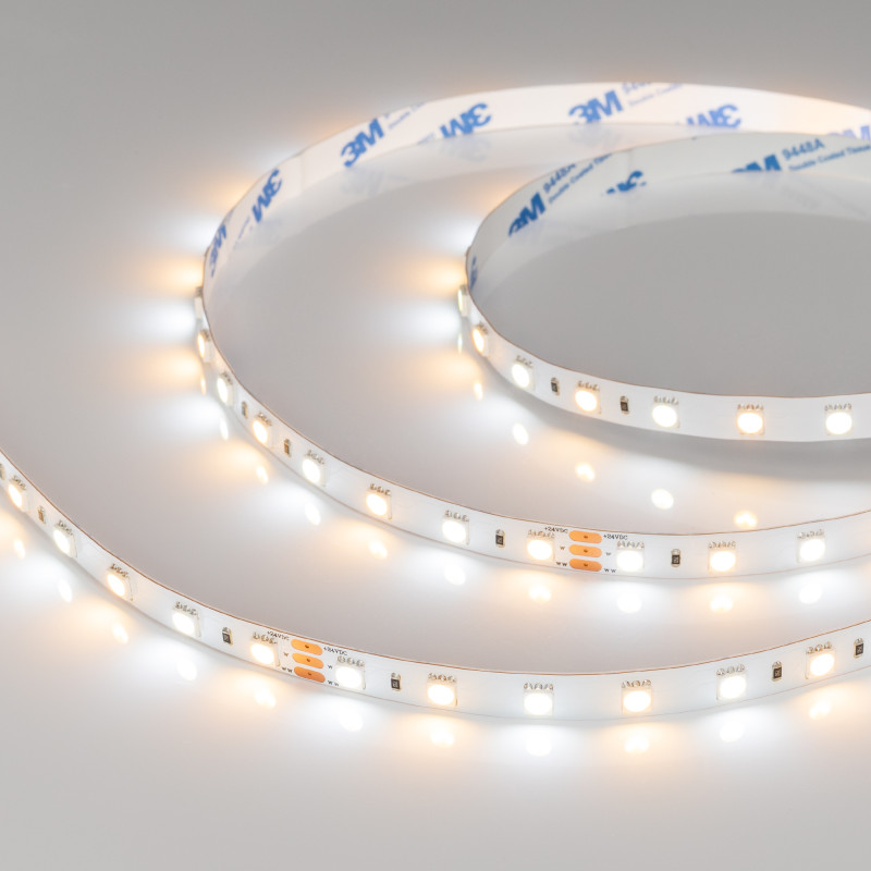 Лента RT-B60-10mm 24V White-MIX (14.4 W/m, IP20, 5060, 5m) (Arlight, Изменяемая ЦТ) 025213(1). Цена указана за 5 метров. Продается кратно 5 метрам.