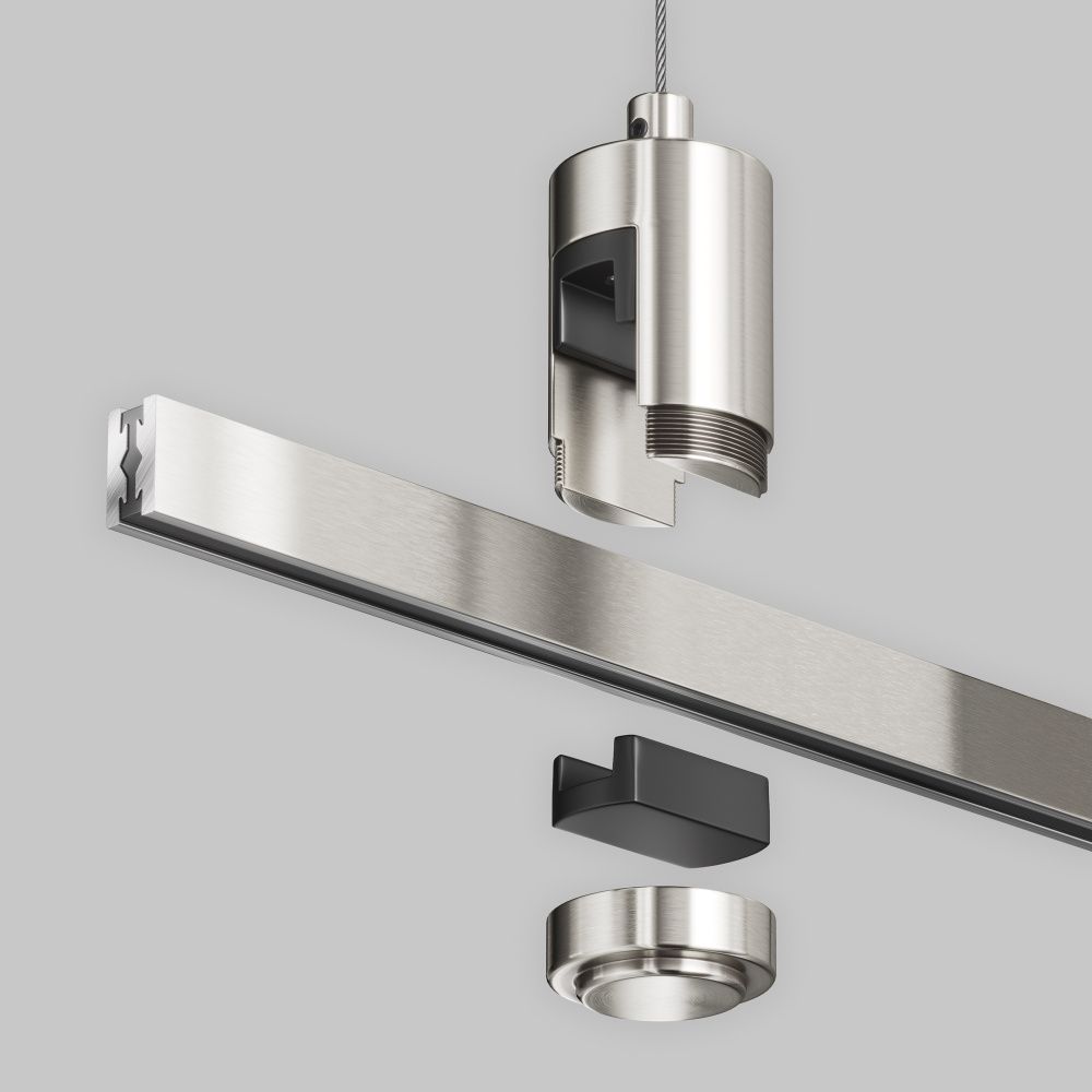 Комплектующие для трековой системы  TRA157SW-S1-PT 4,5*2,9*-110 см, *Maytoni technical Accessories for tracks Flarity TRA157SW-S1-PT, Платина