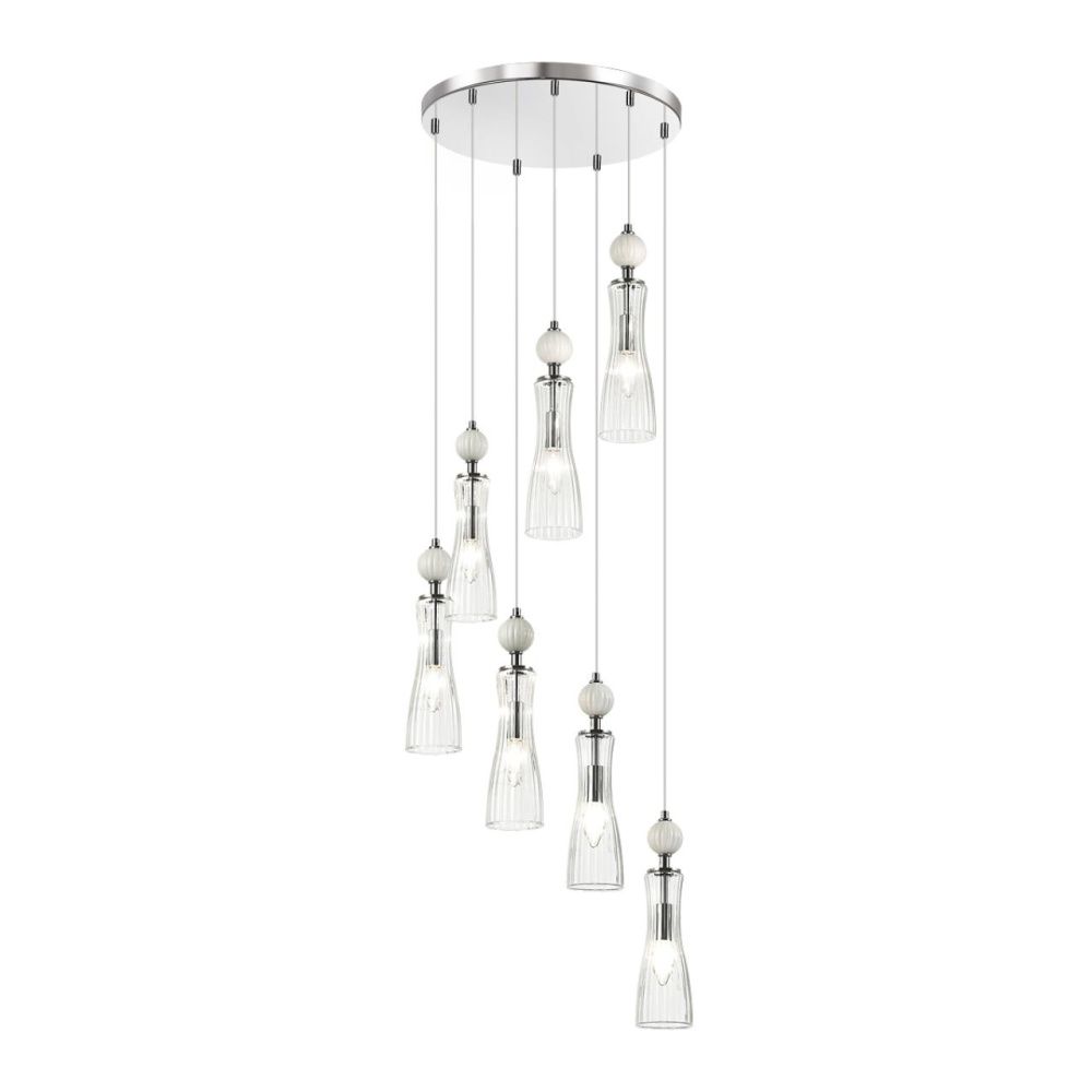 Люстра 44*44*325-325 см, 7*E14*40W, Lumion Emily LUM8268/7A, хром; белый